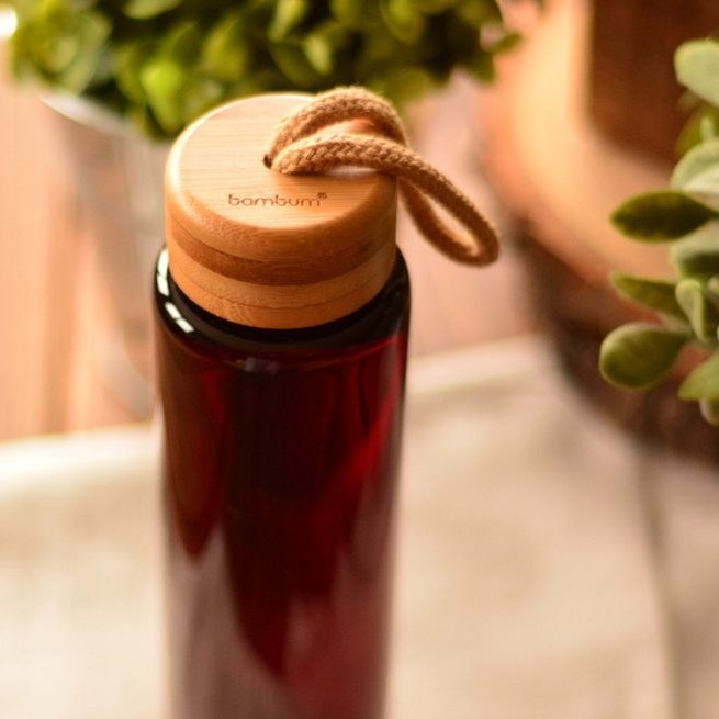 بطری آب شیشه ای 500 میلی لیتر بامبوم مدل دییم کد B0428